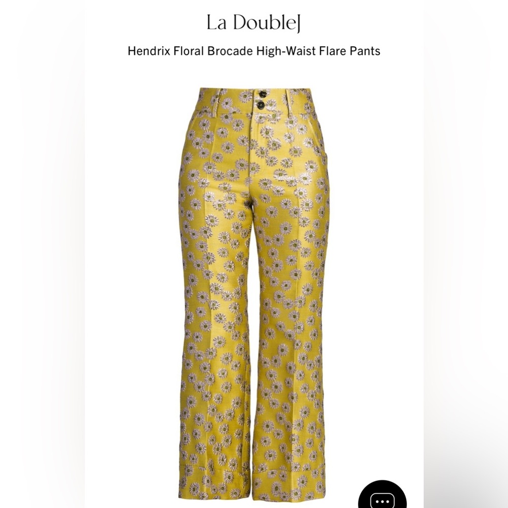 La Double J: Hendrix Floral Brocade High-Waist Flare Pants SOLD OUT EVERYWHERE